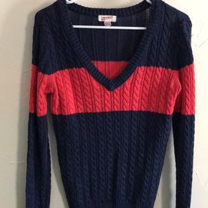 Stripped V-Neck Sweater